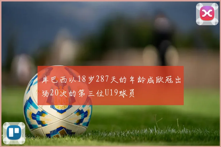 库巴西以18岁287天的年龄成欧冠出场20次的第三位U19球员